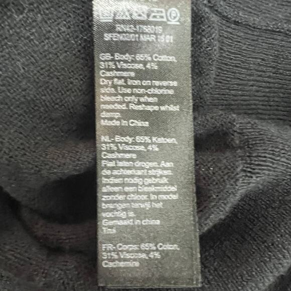 Monsoon Cashmere Blend Button Front 3/4 Sleeve Women's Black Cardigan Size 6 - Picture 7 of 9